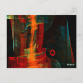 Water Orange Red Blue Modernes Abstraktes Kunstmus Postkarte (Rückseite)