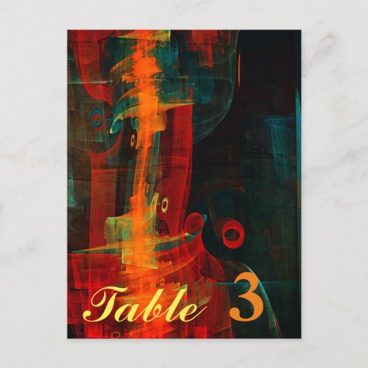 Water Orange Red Blue Modernes Abstraktes Kunstmus Postkarte (Vorderseite)