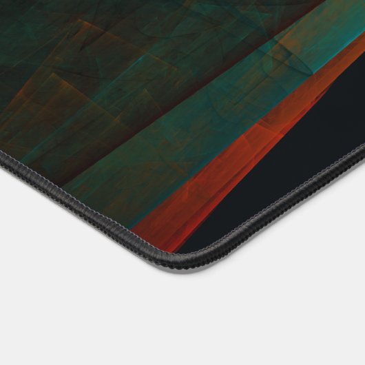 Water Orange Red Blue Modernes Abstraktes Kunstmus Schreibtischunterlage (Ecke)