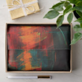 Water Orange Red Blue Modernes Abstraktes Kunstmus Seidenpapier (Geschenk)