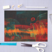 Water Orange Red Blue Modernes Abstraktes Kunstmus Seidenpapier (Handwerk)