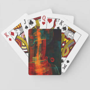 Water Orange Red Blue Modernes Abstraktes Kunstmus Spielkarten