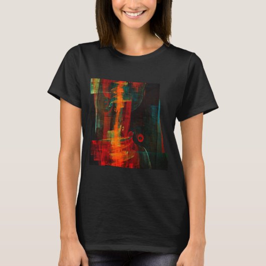 Water Orange Red Blue Modernes Abstraktes Kunstmus T-Shirt (Vorderseite)