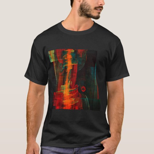 Water Orange Red Blue Modernes Abstraktes Kunstmus T-Shirt (Vorderseite)