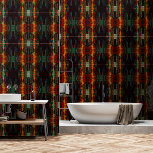 Water Orange Red Blue Modernes Abstraktes Kunstmus Tapete