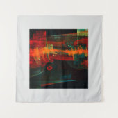 Water Orange Red Blue Modernes Abstraktes Kunstmus Wandteppich (Vorderseite (Horizontal))