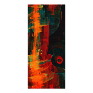 Water Orange Red Blue Modernes Abstraktes Kunstmus Werbekarte