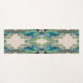 Water Path Flow – Abstract Aqua & Green Fluid Art Yogamatte (Rückseite (Horizontal))
