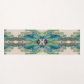 Water Path Flow – Abstract Aqua & Green Fluid Art Yogamatte (Vorderseite (Horizontal))
