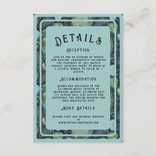 Water Pebbles - wedding enclosure card vertical Begleitkarte (Vorderseite)