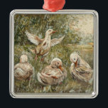 Water Play Whimsical Farmhouse Duck Family Pond Ornament Aus Metall<br><div class="desc">🐾 Water Play - Whimsical Ducks and Rainy Day Metal Ornament Rainy days have always felt so lively and full of joy to me, and that is exactly the feeling I wanted to capture in this piece. This ornament features my original oil painting of a small group of ducks splashing...</div>