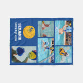 Water Polo 5 Foto Collage Name # Team Custom Fleecedecke (Vorderseite (Horizontal))