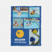 Water Polo 5 Foto Collage Name # Team Custom Fleecedecke (Vorderseite)