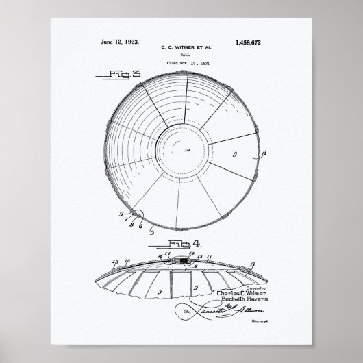 Water Polo Ball 1923 Weißbuch zum Thema Patentkuns Poster (Vorne)