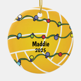 Water Polo Ball With Lights Holiday Customizable Keramik Ornament