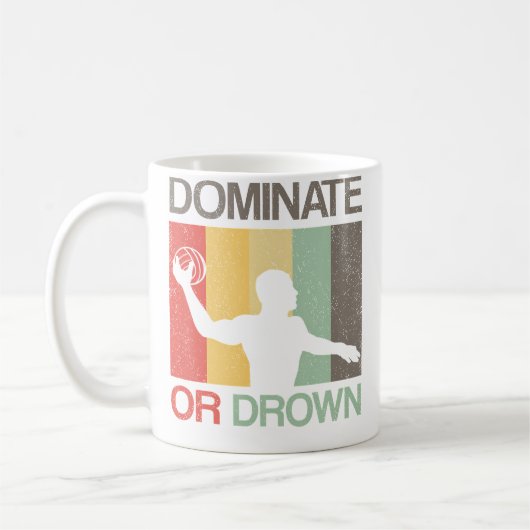 Water Polo Dominieren oder Ertrinken Lustiger Wate Kaffeetasse (Links)