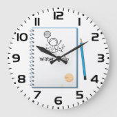 Water Polo Doodle Sketch HandGezeichnet Wasserspor Große Wanduhr (Vorderseite)