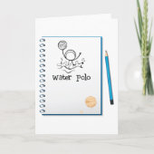 Water Polo Doodle Sketch HandGezeichnet Wasserspor Karte (Vorderseite)