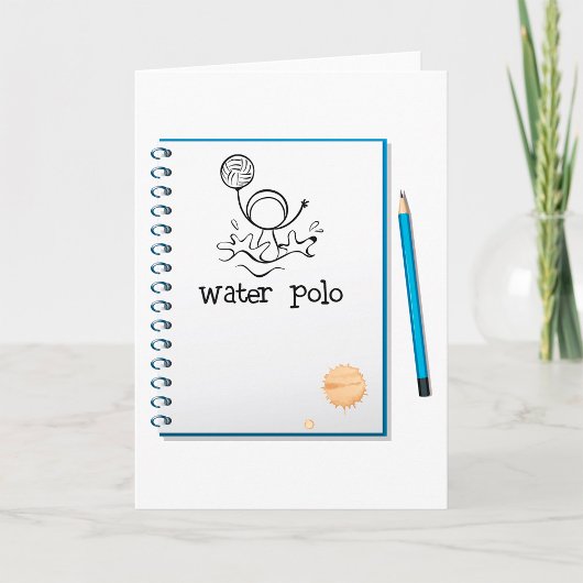 Water Polo Doodle Sketch HandGezeichnet Wasserspor Karte