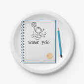 Water Polo Doodle Sketch HandGezeichnet Wasserspor Pappteller (Vorderseite)