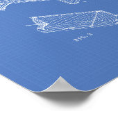 Water Polo Goal 1972 Patent Art Blueprint Poster (Ecke)