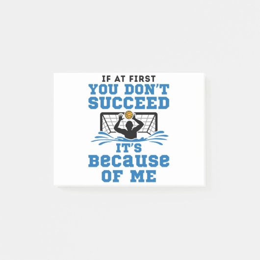 Water Polo Goalie Goalkeeper Funny Sprichwort Post-it Klebezettel (Vorderseite)