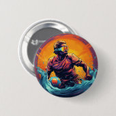 Water Polo Player Colorful Waterpolo Button (Vorne & Hinten)