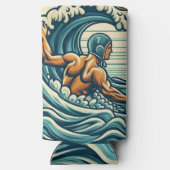 Water-polo Player Drinks Can / Bottle Cooler Selters Dosenkühler (Rückseite)