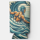 Water-polo Player Drinks Can / Bottle Cooler Selters Dosenkühler (Vorderseite)