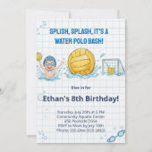 Water Polo Pool Party Boy Birthday Invitation Einladung (Vorderseite)