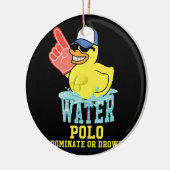 Water Polo Rubber Duck Dominate oder Drop on Funny Keramik Ornament (Links)