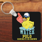 Water Polo Rubber Duck Dominate oder Drop on Funny Schlüsselanhänger (Vorderseite)