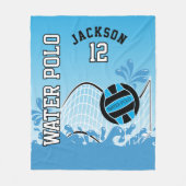 Water Polo 🤽 Sport ♀️ Blue Ball Fleecedecke (Vorderseite)