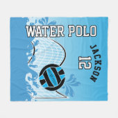 Water Polo 🤽 Sport ♀️ Blue Ball Fleecedecke (Vorderseite (Horizontal))