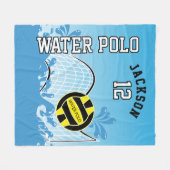 Water Polo 🤽 🏼 ‍ Sport - Gelber Ball Fleecedecke (Vorderseite (Horizontal))