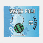 Water Polo 🤽 🏼 ♀️ Sport - Grüner Ball Fleecedecke (Vorderseite (Horizontal))