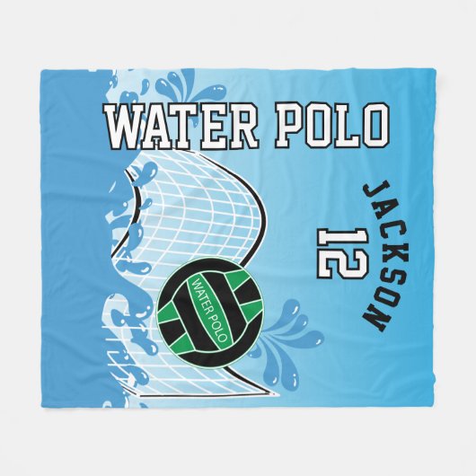 Water Polo 🤽 🏼 ♀️ Sport - Grüner Ball Fleecedecke (Vorderseite (Horizontal))