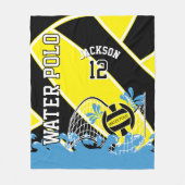 Water Polo 🤽 Sport in Gelb, Schwarz und Weiß. Fleecedecke (Vorderseite)