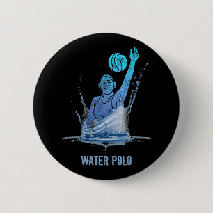 Water Polo Vintag Sports Athlete mit Ball Button