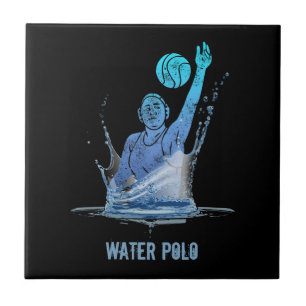 Water Polo Vintag Sports Athlete mit Ball Fliese
