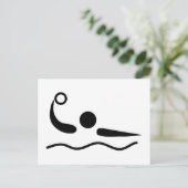Water Polo Waterpolo Piktogramm Postkarte (Stehend Vorderseite)