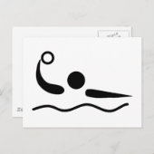 Water Polo Waterpolo Piktogramm Postkarte (Vorne/Hinten)