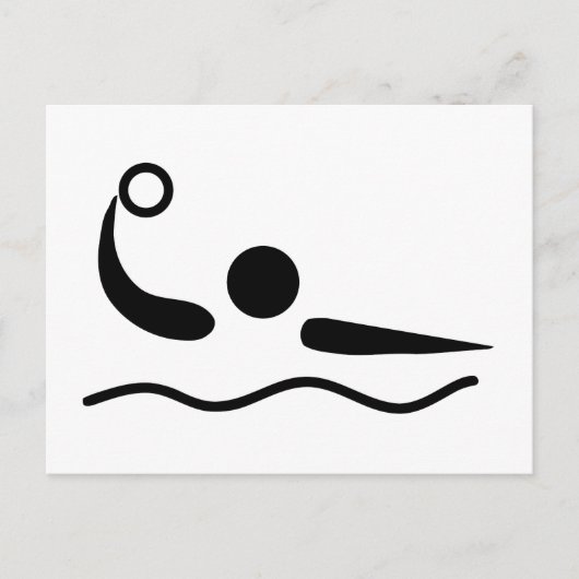 Water Polo Waterpolo Piktogramm Postkarte (Vorderseite)