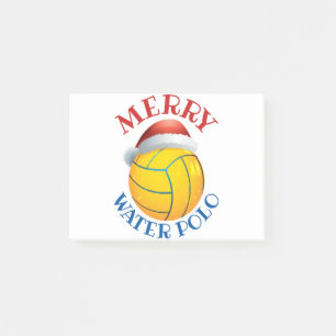 Water Polo Weihnachtsball mit Weihnachtsmannmütze Post-it Klebezettel