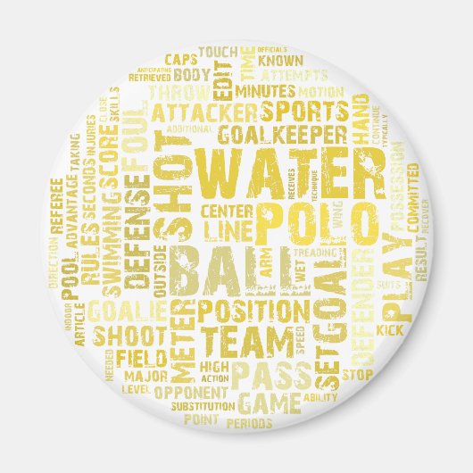 Water Polo Word Cloud Products Magnet (Vorne)