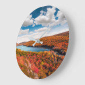 Water | Porcupine Mountains Michigan Große Wanduhr (Winkel)