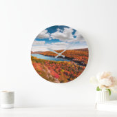 Water | Porcupine Mountains Michigan Große Wanduhr (Zuhause)