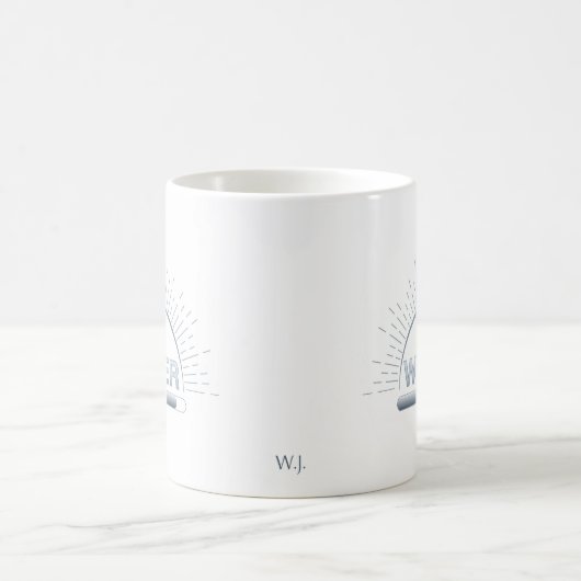 Water Reminder Good Day Blue Mug Kaffeetasse (Mittel)