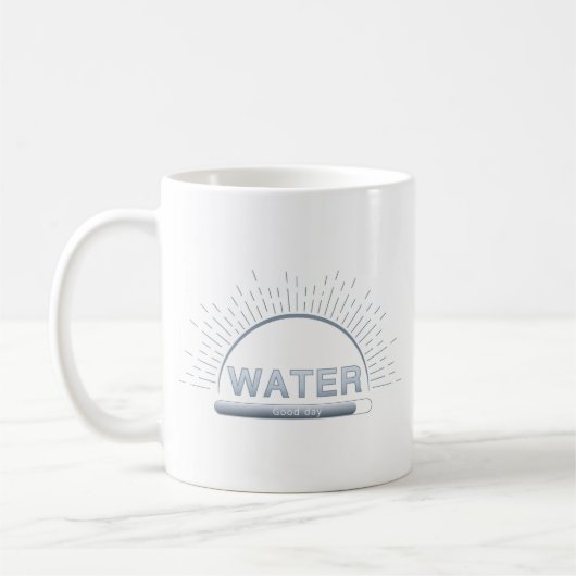 Water Reminder Good Day Blue Mug Kaffeetasse (Links)