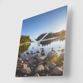 Water | Rhodope Mountains, Bulgaria Quadratische Wanduhr (Winkel)